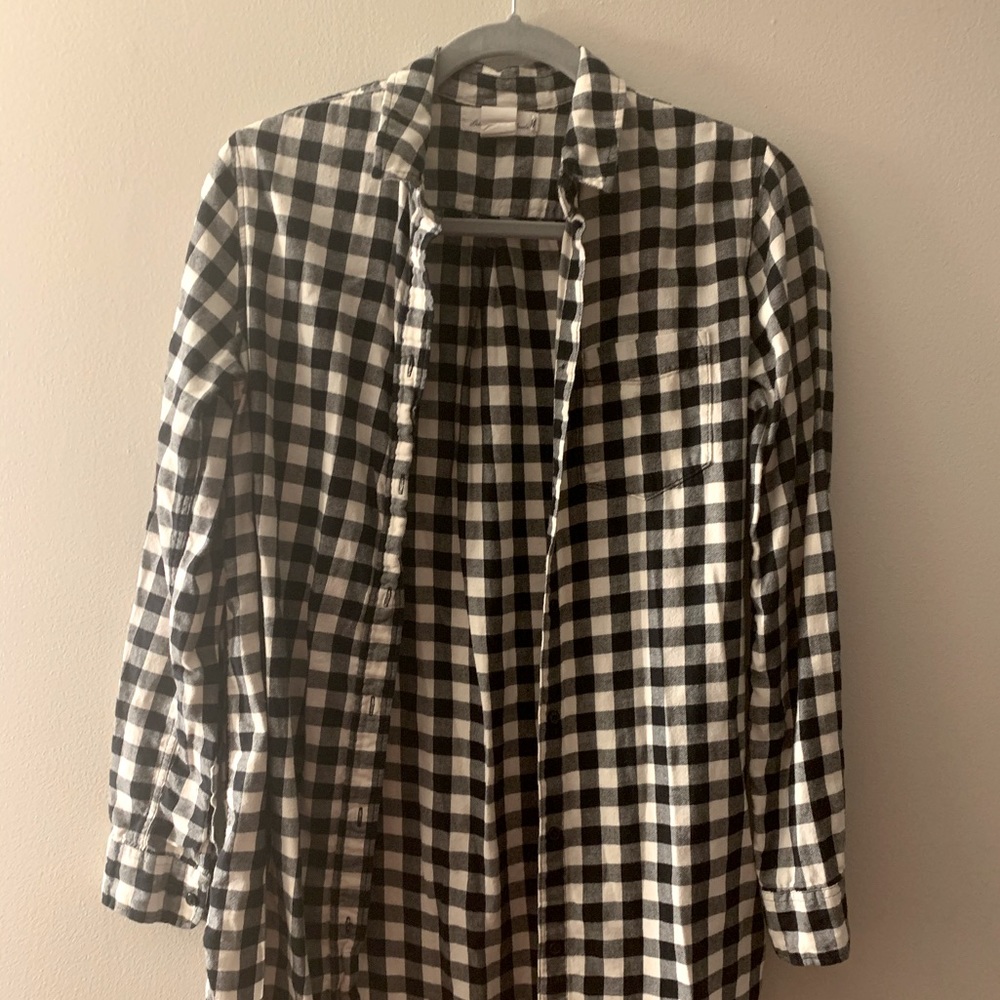 Oversized black check flannel